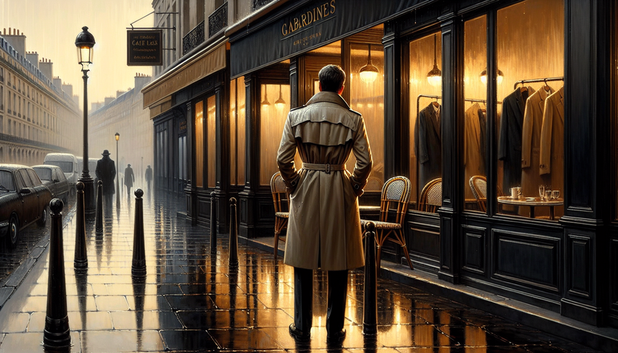 The trench and the fine rain: when an outfit stops proving and starts to protect