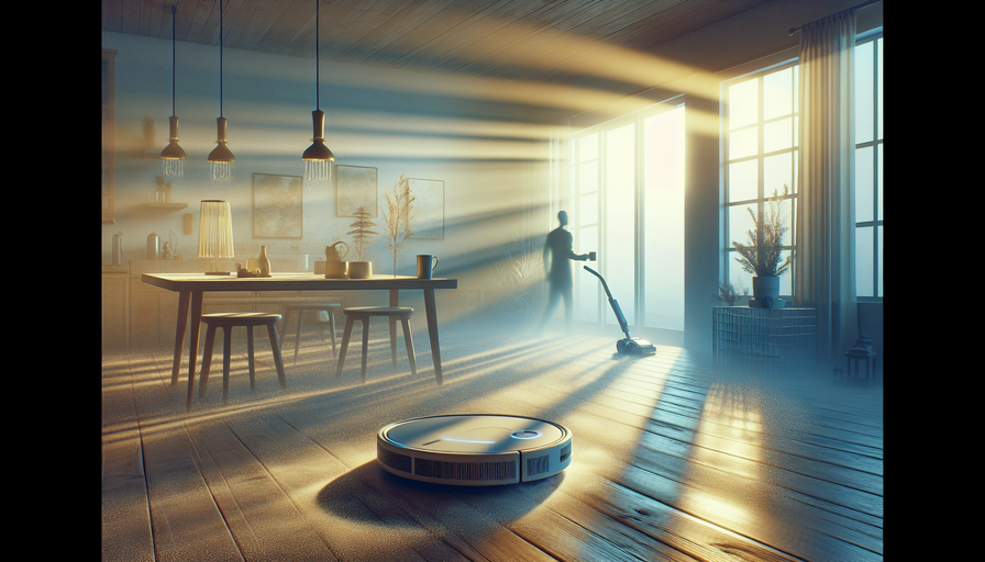 A small disc tracing the floor weaves my time.