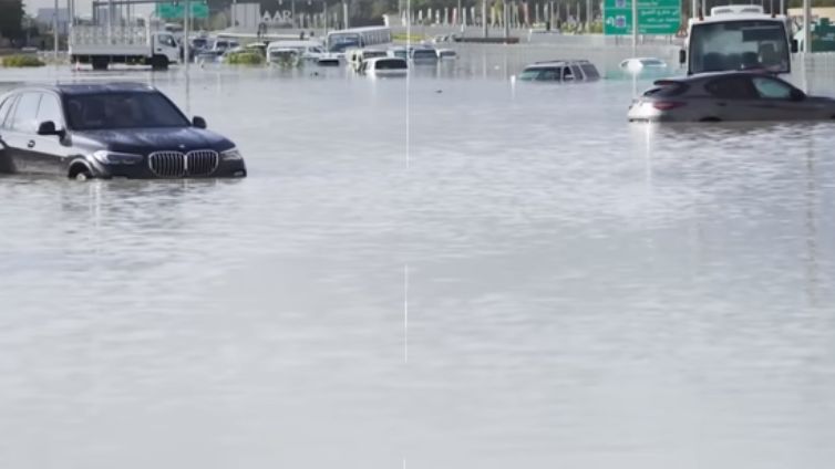 What makes a desert place like Dubai submerged in a sea of water?