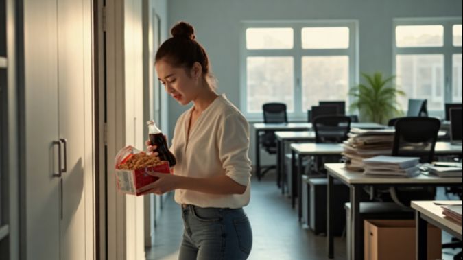 女同事每次下班都偷公司的零食與可樂，被你碰見了，怎麼辦？