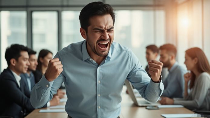¿Cómo manejar la situación si el líder está de mal humor debido a conflictos familiares y grita en el trabajo?