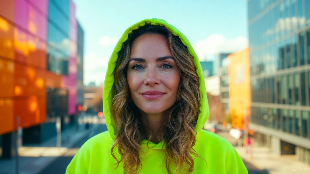 I only dared to wear fluorescent green out when I was 40, and then I realized that the world doesn't revolve around me at all.